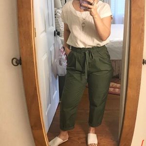 Loft Paperbag Waist Cotton Pants MP Petite